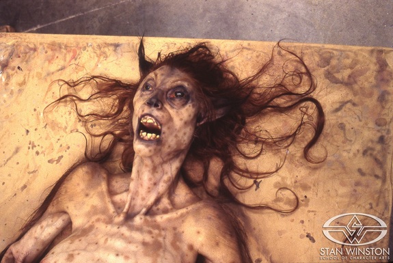 Head and shoulders of the completed beast-woman.