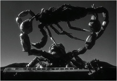 Scorpions from The Black Scorpion (1957), stop-motion effects by Willis O’Brien and Pete Peterson