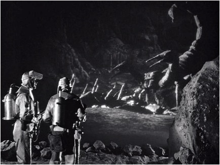 Cavern scene from The Black Scorpion (1957), stop-motion effects by Willis O’Brien and Pete Peterson.