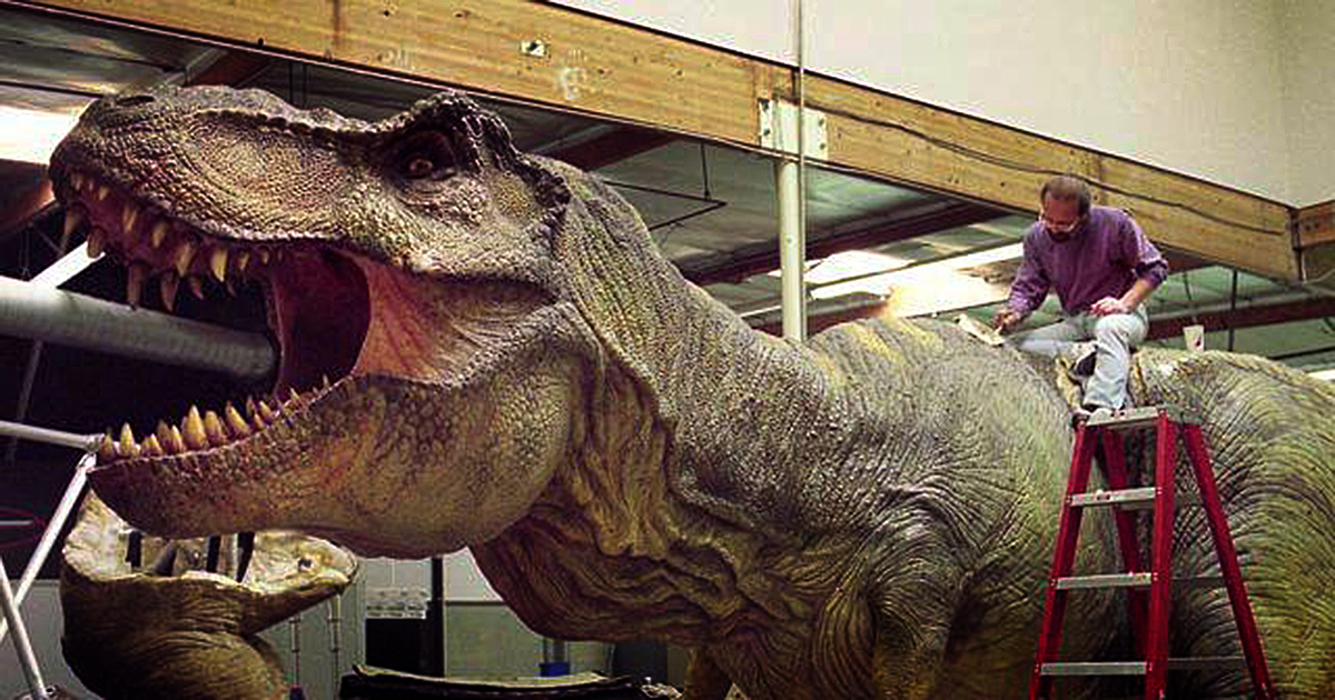 Jurassic Park T Rex Skinning An Animatronic Dinosaur Behind the 